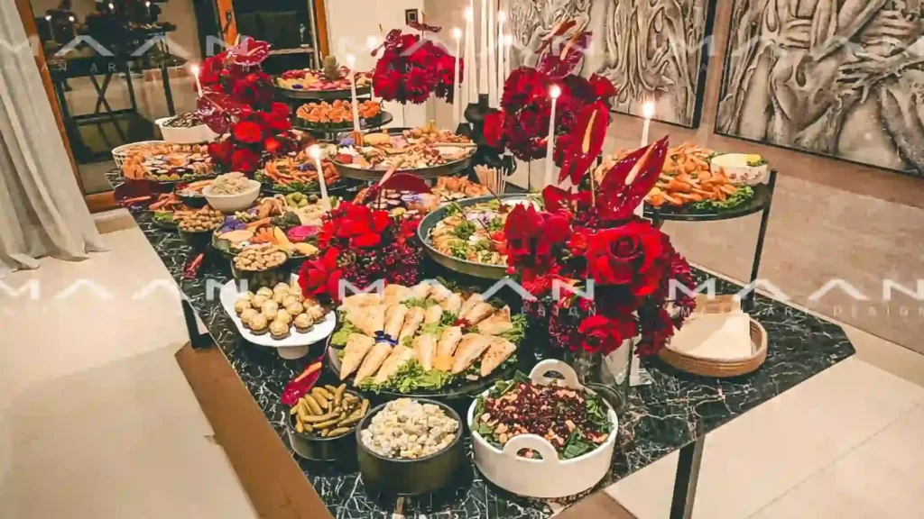 هارمونی رنگ در چیدمان میز مزه